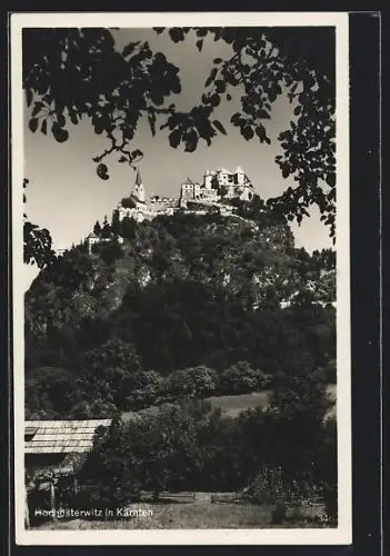 AK Hochosterwitz in Kärnten, Blick auf das Schloss