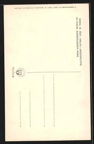 AK Ischl, Halali Jagdgruppe im ehem. Kaiserlichen Park