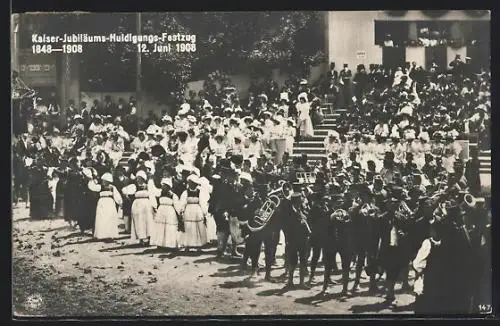 AK Wien, Kaiser-Jubiläums-Huldigungs-Festzug 12. Juni 1908