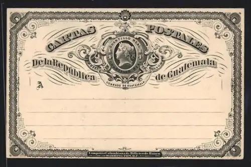 AK Guatemala, Cartas Postales, 1 /4 Cuartillo Real