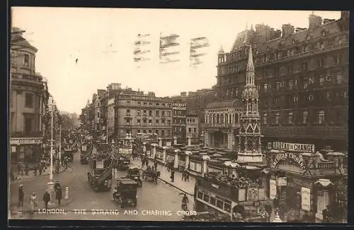 AK London, The Strand and Charing Cross, Bahnhof