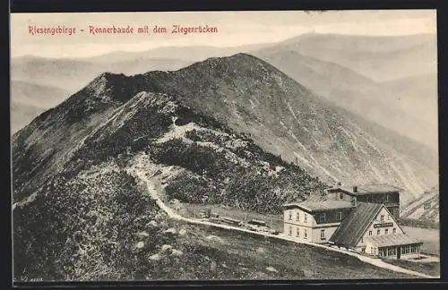 AK Rennerbaude, Ansicht mit dem Ziegenrücken