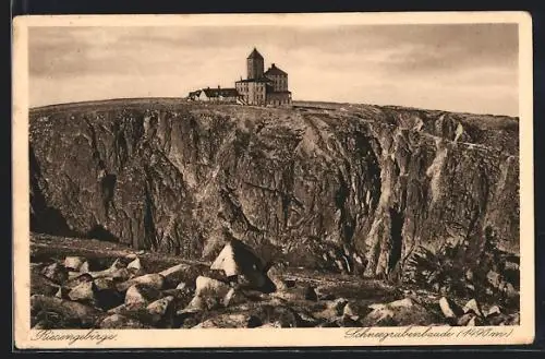 AK Schneegruben-Baude, Blick auf die Baude