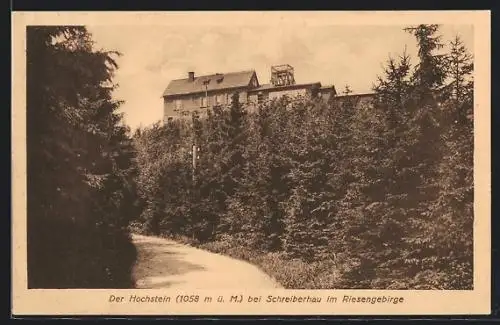 AK Hochsteinbaude, Ansicht vom Wanderweg aus