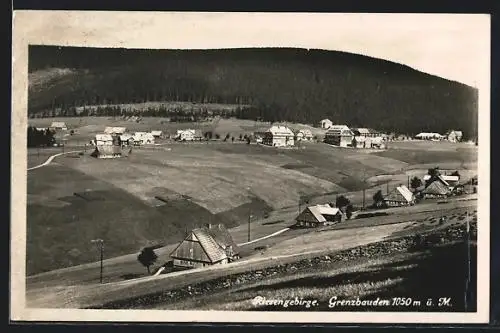 AK Grenzbauden, Ortsansicht aus der Vogelschau