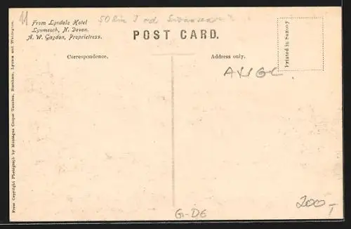 AK Lynmouth, Lnydale Hotel, N. Devon, Side View