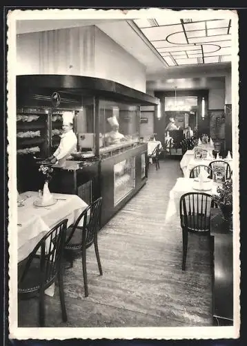 AK Brüssel / Bruxelles, Rotisserie d'Alsace, Interieur, 104, Boulevard Emile Jacqmain