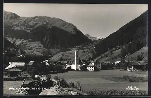 AK Döllach i. Mölltal, Ortspartie mit Kirche