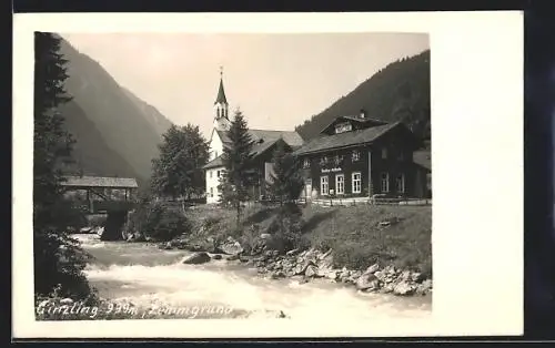 AK Ginzling, Kirche und Volksschule im Zimmgrund