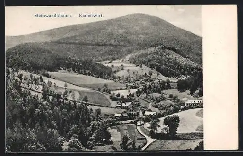 AK Pernitz, Panorama mit Steinwandklamm und Karnerwirt