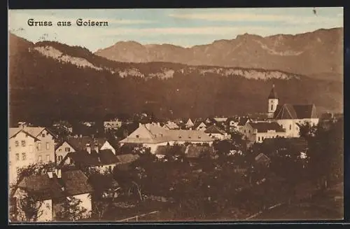 AK Goisern, Teilansicht mit Kirche