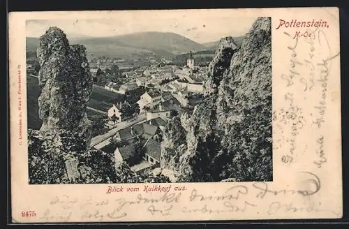 AK Pottenstein /N.-Oe., Blick vom Kalkkopf aus