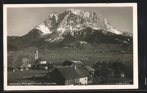 AK Lermoos, Blick auf Ehrwald und Zugspitze