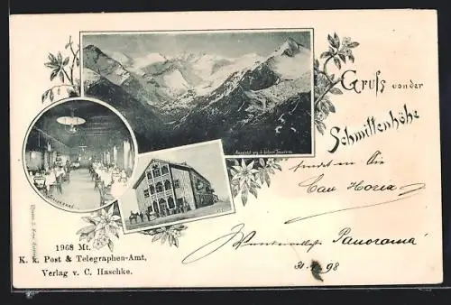 AK Schmittenhöhe, Hotel, Speisesaal u. Panorama