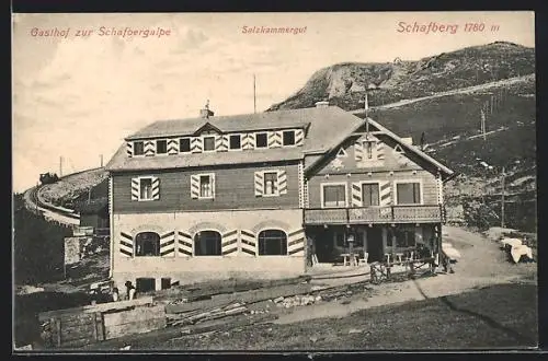 AK Schafberg, Gasthof zur Schafbergalpe