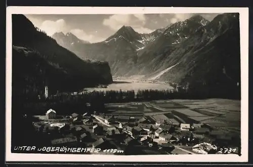 AK Längenfeld, Unter- und Ober-Längenfeld aus der Vogelschau