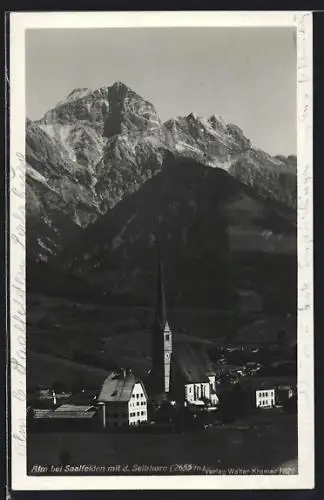 AK Alm, Kirche mit dem Selbhorn im Hintergrund