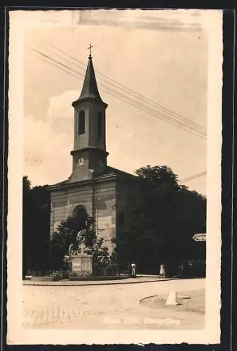 AK Ebergassing, Platz mit Kirche