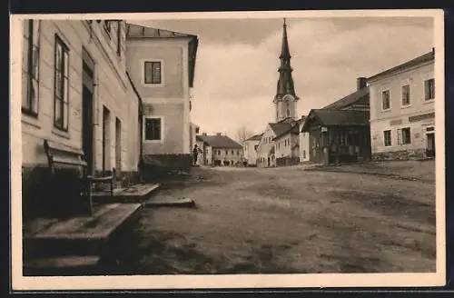 AK Ulrichsberg, Strassenpartie mit Blick zur Kirche