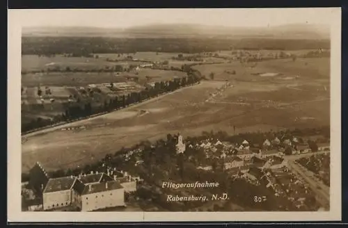 AK Rabensburg, Fliegeraufnahme vom Ort