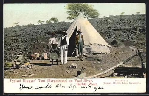 AK Barkly West, typical Digger's Tent on Vaal River