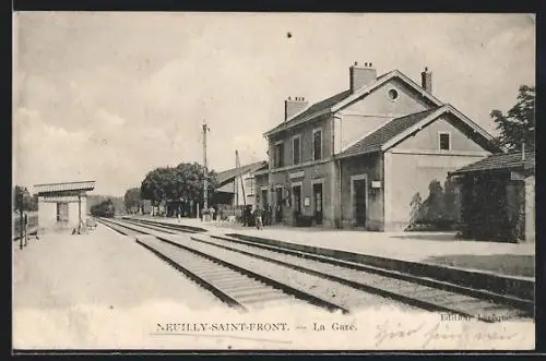 AK Neuilly-Saint-Front, La Gare