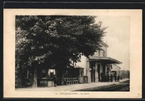 AK Voujaucourt, La Gare