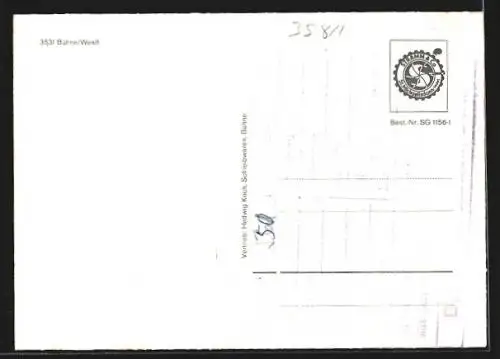 AK Bühne /Westf., Strassenpartie mit Auto