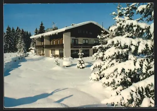 AK Ruhpolding /Obb., Gästehaus Hirle im Schnee, Grashofstrasse 12