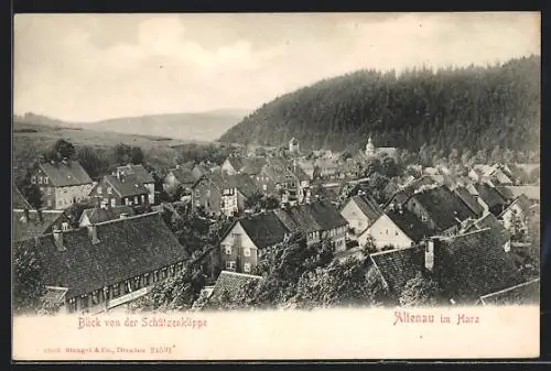 AK Altenau / Harz, Blick von der Schützenklippe