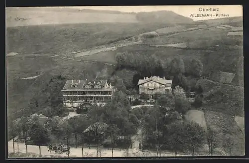 AK Wildemann /Harz, Kurhaus aus der Vogelschau