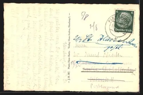 AK Flensburg, Marktplatz mit Kirche