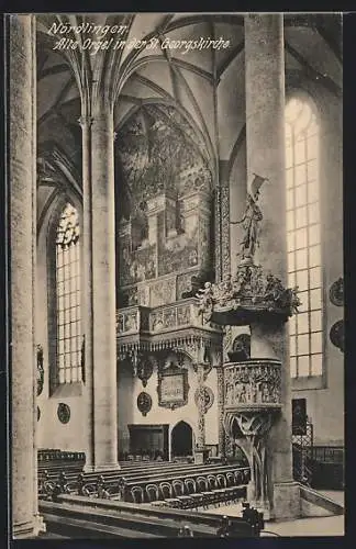 AK Nördlingen, Alte Orgel in der St. Georgskirche