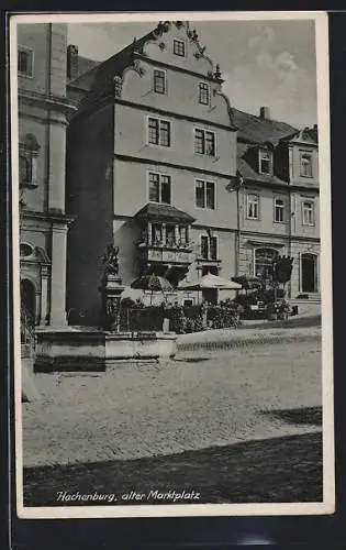 AK Hachenburg, Alter Marktplatz mit Hotel zur Krone