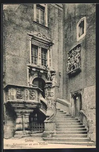 AK Görlitz, Rathaustreppe am alten Rathaus