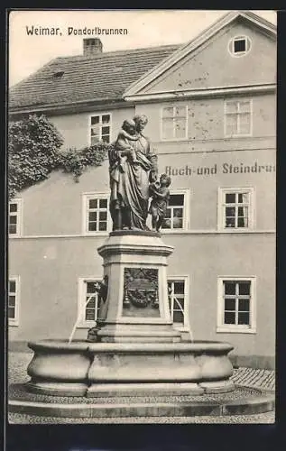 AK Weimar / Thür., Partie am Dondorfbrunnen