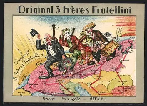 Künstler-AK Original 3 Frères Fratellini, Zirkus