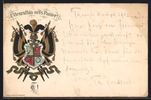 Künstler-AK Studentenwappen der Uttenruthia