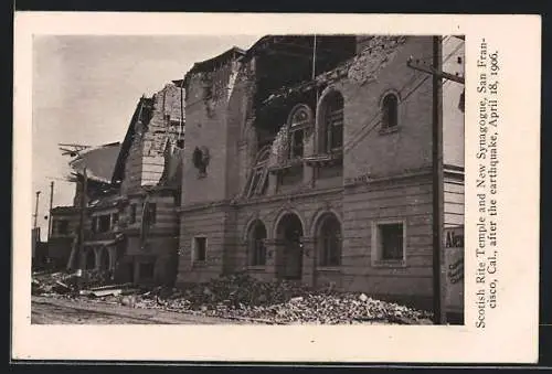 AK San Francisco, New Synagogue and Scottish Rite Temple after the earthquake 1906