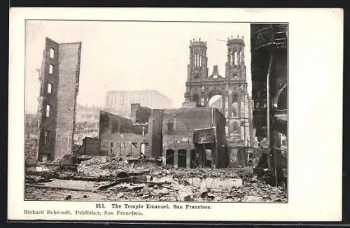 AK San Francisco, The Temple Emanuel, Erdbeben