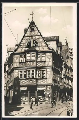 AK Mainz /Rh., Haus zum grossen Spiegel, Leichhofstrasse 1