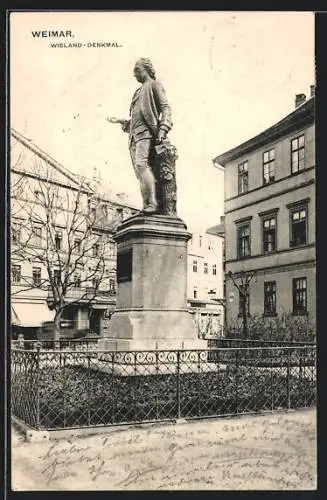 AK Weimar / Thür., Wieland-Denkmal