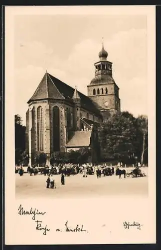 AK Malchin, Kirche mit Markt