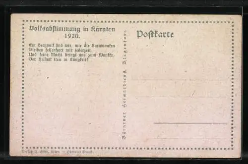 AK Kärnten, Volksabstimmung 1920, Einwohner werfen Stimmzettel in Schale