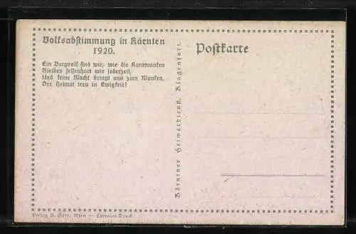 AK Kärnten, Volksabstimmung 1920, Einwohner werfen Stimmzettel in Schale