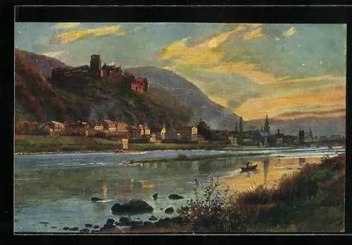 Künstler-AK Heinrich Hoffmann: Heidelberg, von der Ziegelhäuser Landstrasse gesehen
