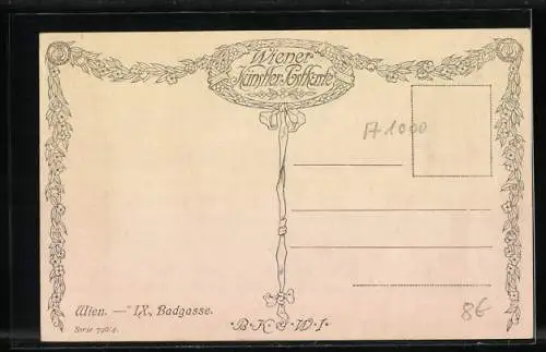 Künstler-AK Wien, Blick in die Badgasse