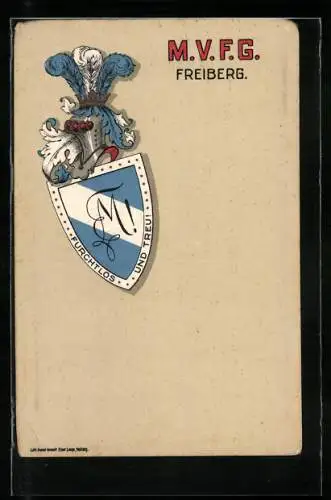 AK Freiberg / Sachsen, M. V. F. G. Studentenwappen