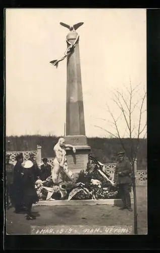AK Denkmal der Tschech. Legion, 1. Mai 1919