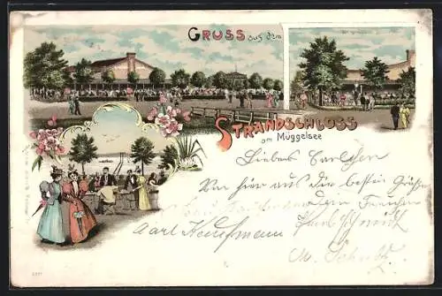 Lithographie Berlin-Köpenick, Strandschloss am Müggelsee